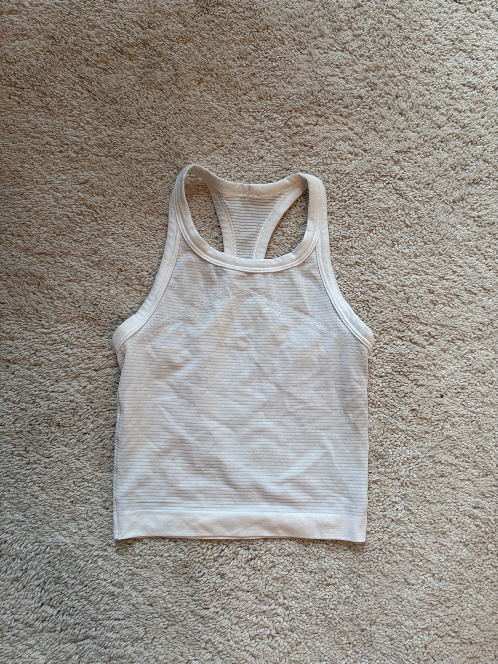 lululemon athletica White Ribbed Racerback Tank